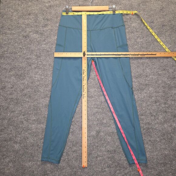 OUGES Leggings Womens XL Blue High Waisted Yoga Athletic Pants Pockets DT28003 - Picture 4 of 7